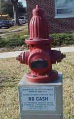 Fire hydrant shaped utility drop box