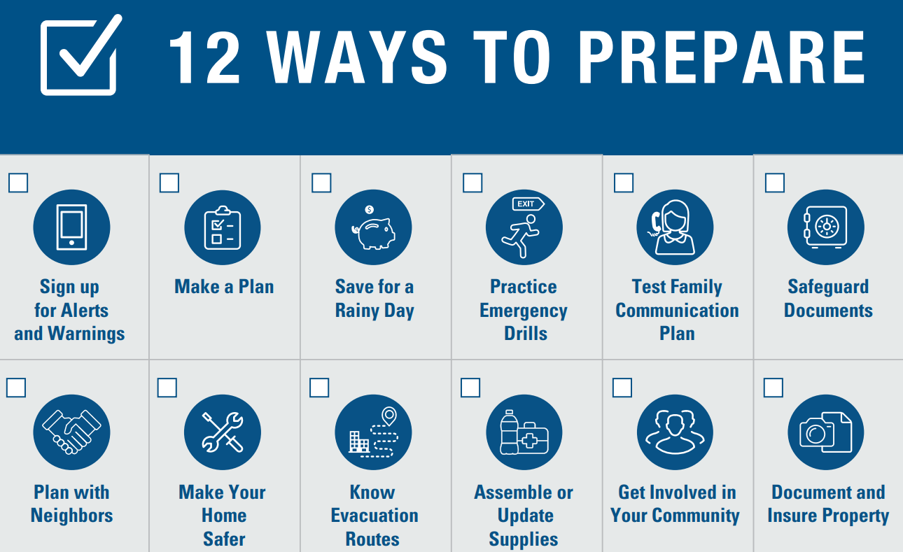 FEMA 12 Ways to Prepare Graphic