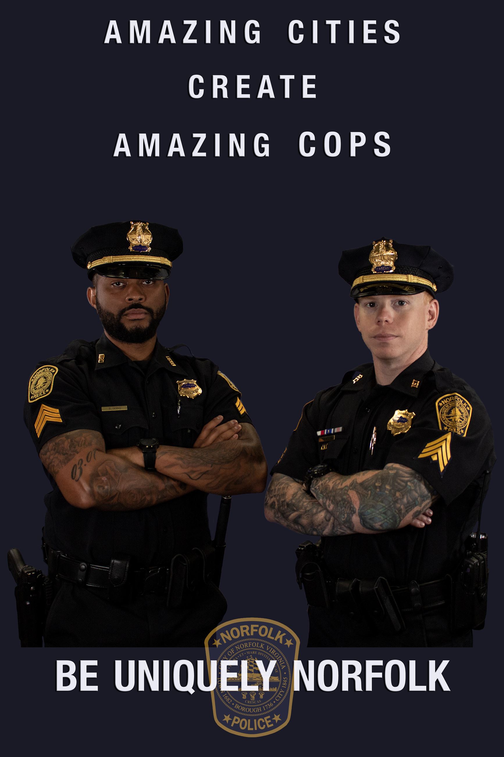 Two Officers with Beard and Tattoos