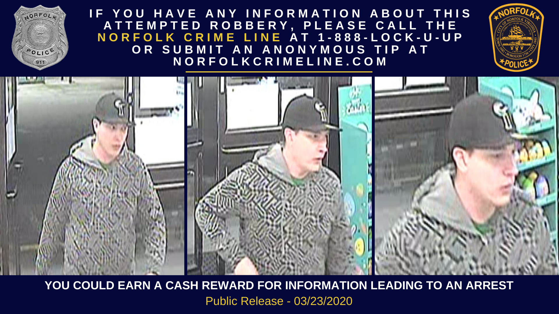 Commercial Robbery Attempt Photo Release 032320