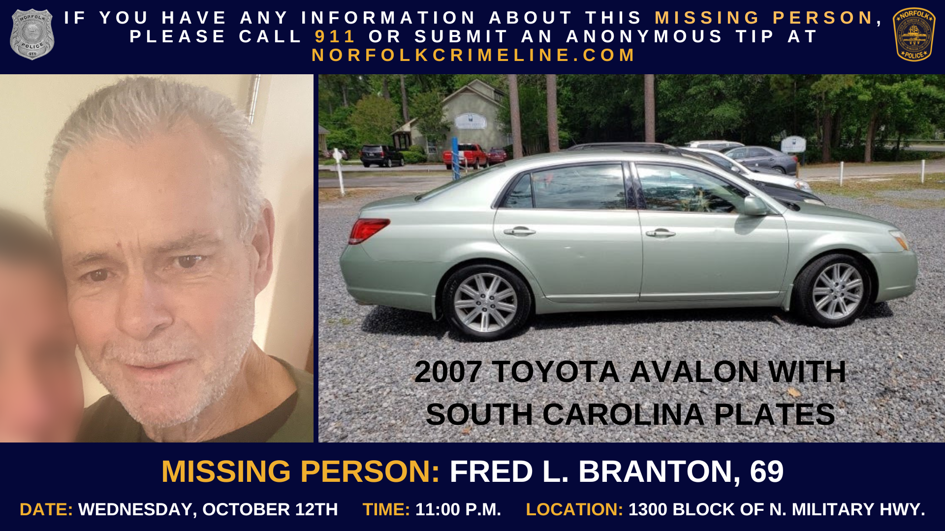 Missing Person - Fred L. Branton