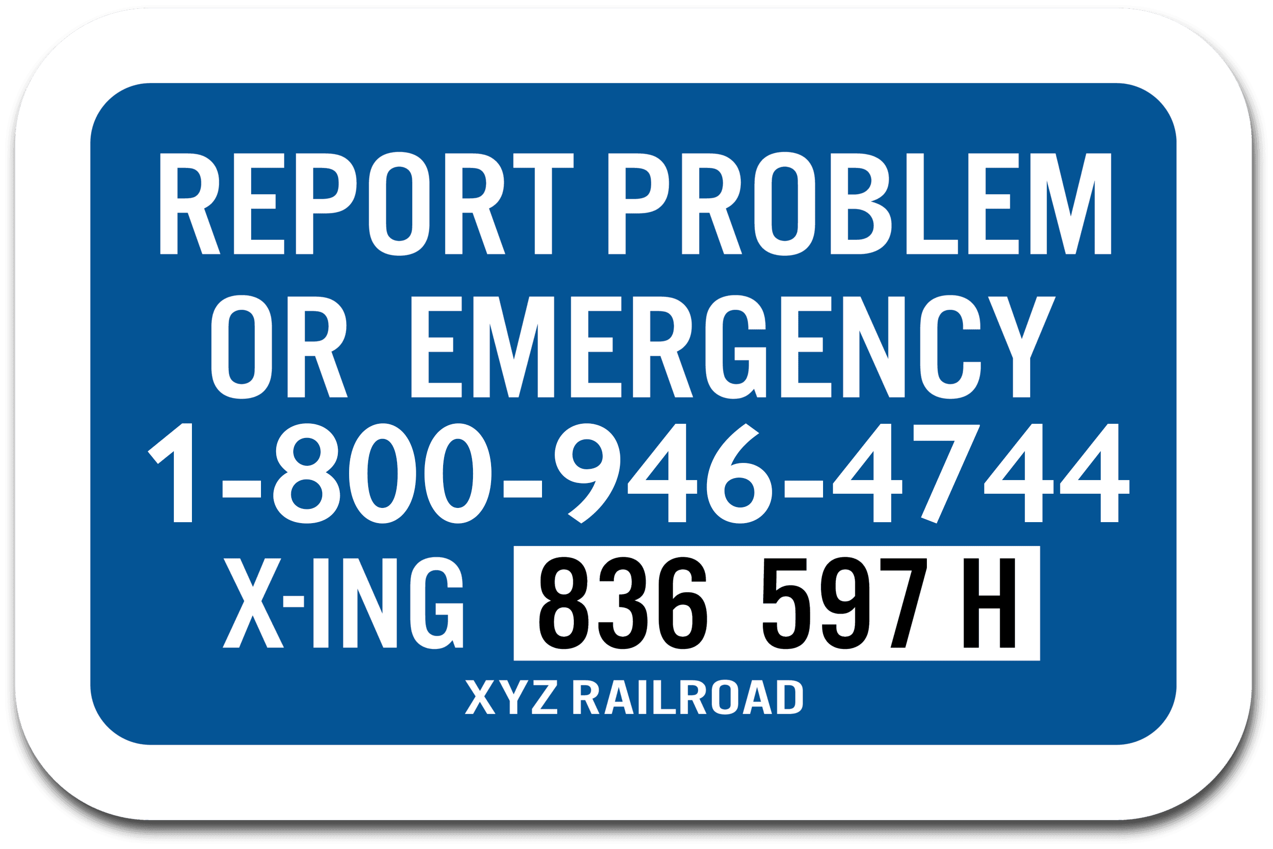 Railroad Crossing Report Signage Image Link